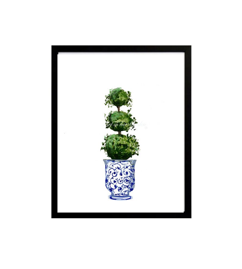 Preppy Wall Art Topiary Printable Wall Art Botanical Prints Digital