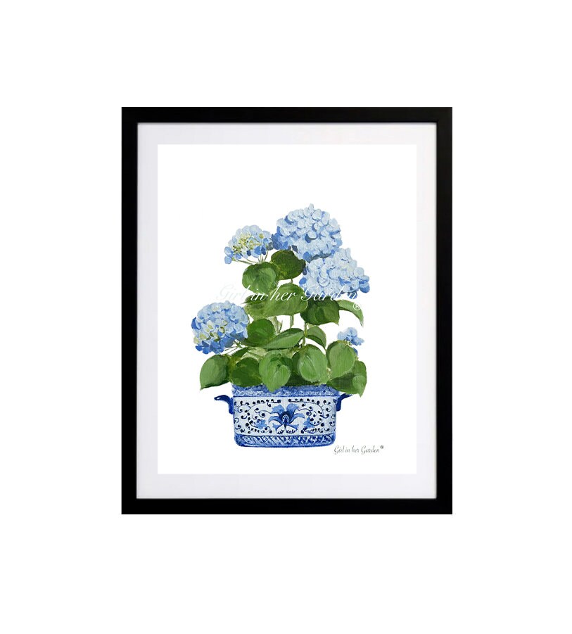 Botanical Wall Art Blue Hydrangea Wall Art Print Hydrangea Art - Etsy