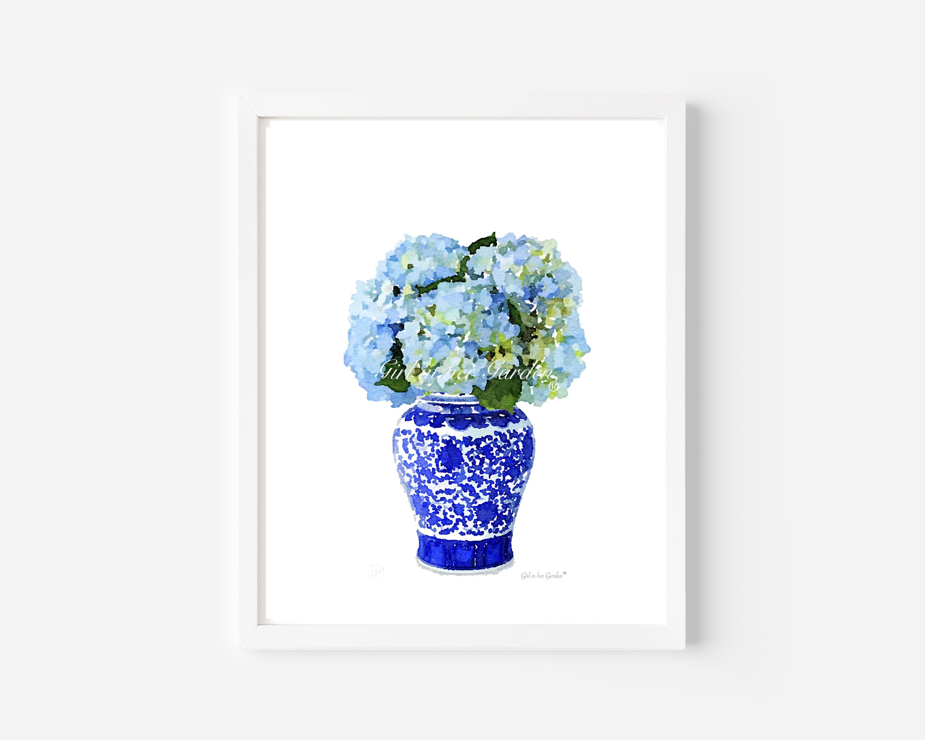 Floral Wall Art, Wall Art Printable, Preppy Room Decor, Chinoiserie Art ...