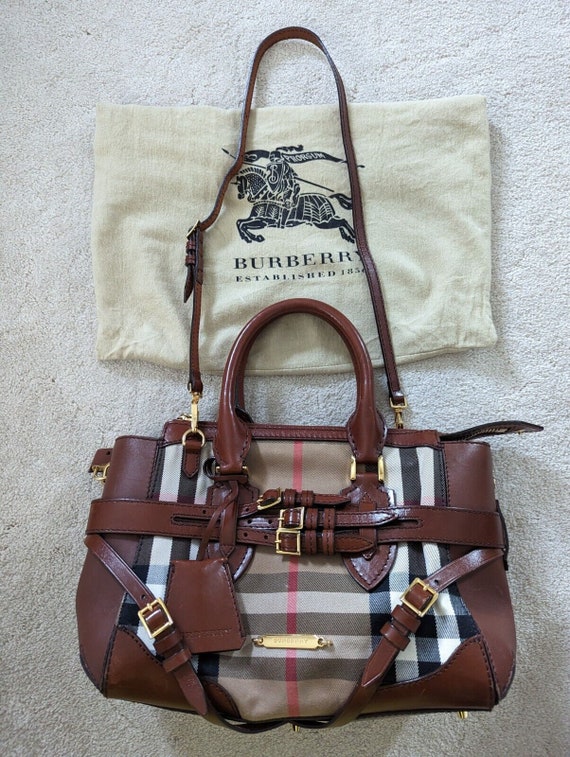 Burberry Lynher Vintage Brown Bridle House Check Canvas Fabric 