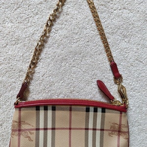 Burberry Small Check Knit Drawstring Bucket Bag