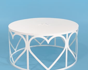 Metal Cake Stand with Hearts 30 cm. - Bird Baking®