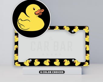 Cute Rubber Duck License Plate Frame, Funny Duck Plate Cover, Gift for Duck Lover, Car Accessory Gift for Best Friend, Rubber Duck Car Decor