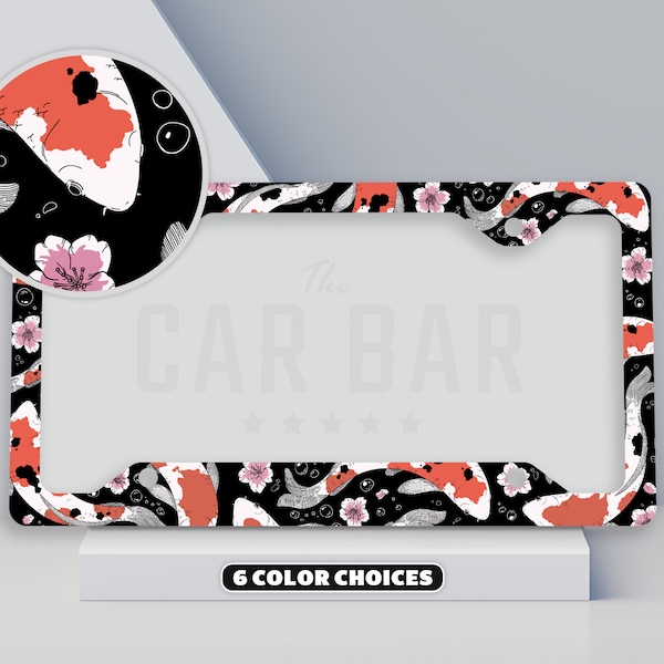 Koi Fish License Plate Frame Etsy