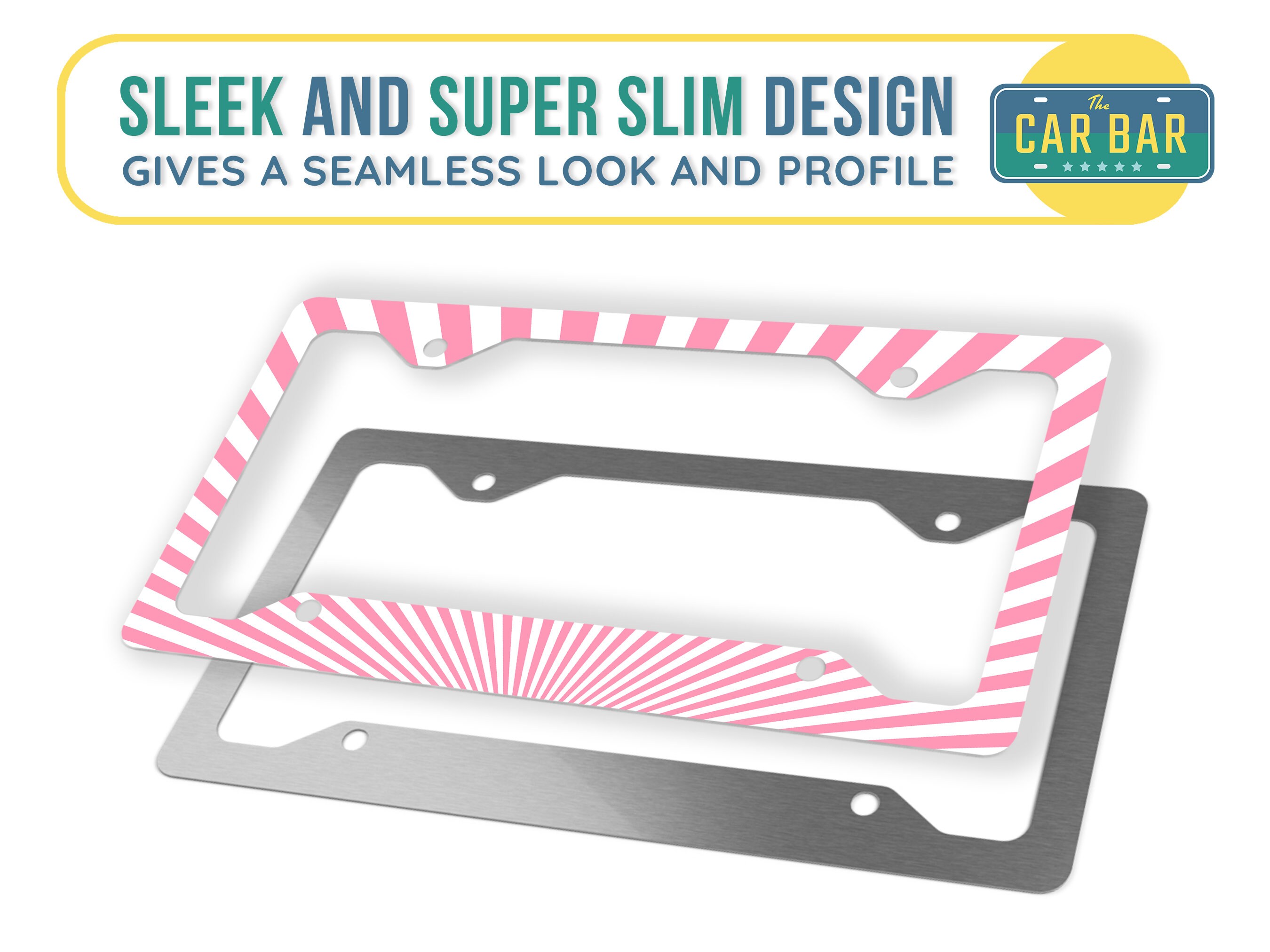 Retro Pink License Plate Frame Cute Car Accessories for Etsy