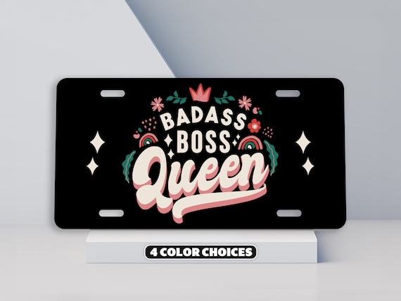 Boss Queen License Plate Cute Car Accessories for Women Funny Birthday Gifts for Her Car Tags Vanity Plate Gifts for Sassy Mom Teen Etsy