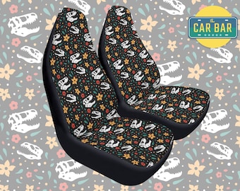 Fundas de asiento de coche con calavera de dinosaurio, accesorios florales fósiles para mujer, bonitos regalos arqueológicos, decoración interior de dinosaurios, regalo para novia