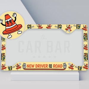 Student Driver License Plate Frame, New Driver Learner Plate Cover, Cute Teen Car Accessory for Beginner Driver, Thoughtful Road Safety Gift