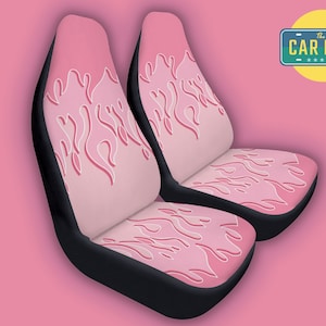 Coprisedili per auto con fiamma rosa, graziosi accessori per auto per donne, divertenti decorazioni rosa per auto, estetica anni '90, idee regalo femminili, regali per auto per la fidanzata