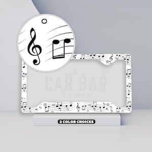 Sheet Music License Plate Frame, Music Notes Plate Cover, Gifts for Musician, Musical Car Accessory for Women & Men, Gift for Music Teacher