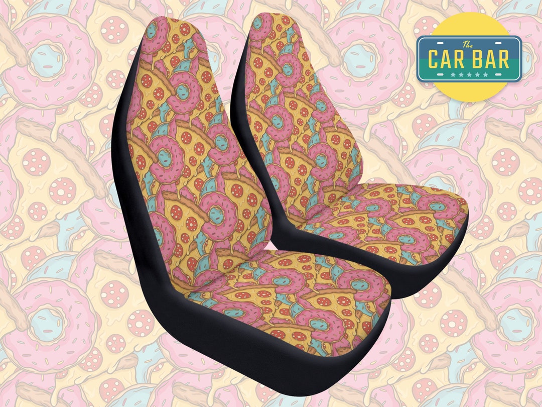 Donut Car Racks Pizza Donut Car Seat Covers, Funny Car Accessories for Women, Junk Food ...