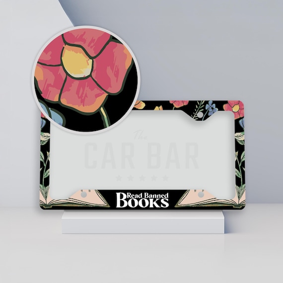 Read Banned Books License Plate Frame, Cute Book Lover Car Decor, Bookish Car Accessories for Women, Gifts for Reader, Gift Ideas for Her