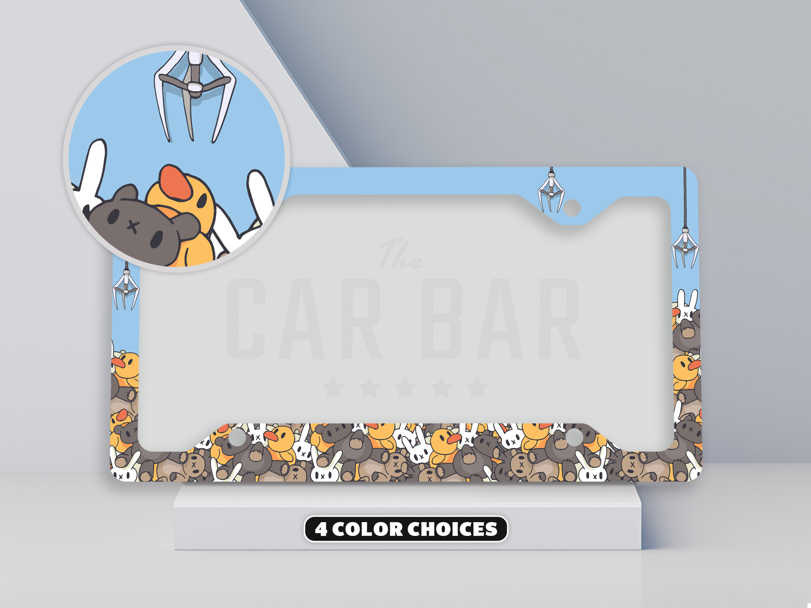 Arcade Funny License Plate Frame, Cute Kawaii License Plate Cover, Claw Machine Car Accessory, Classic Gamer Gifts, Fun Retro Car Decor