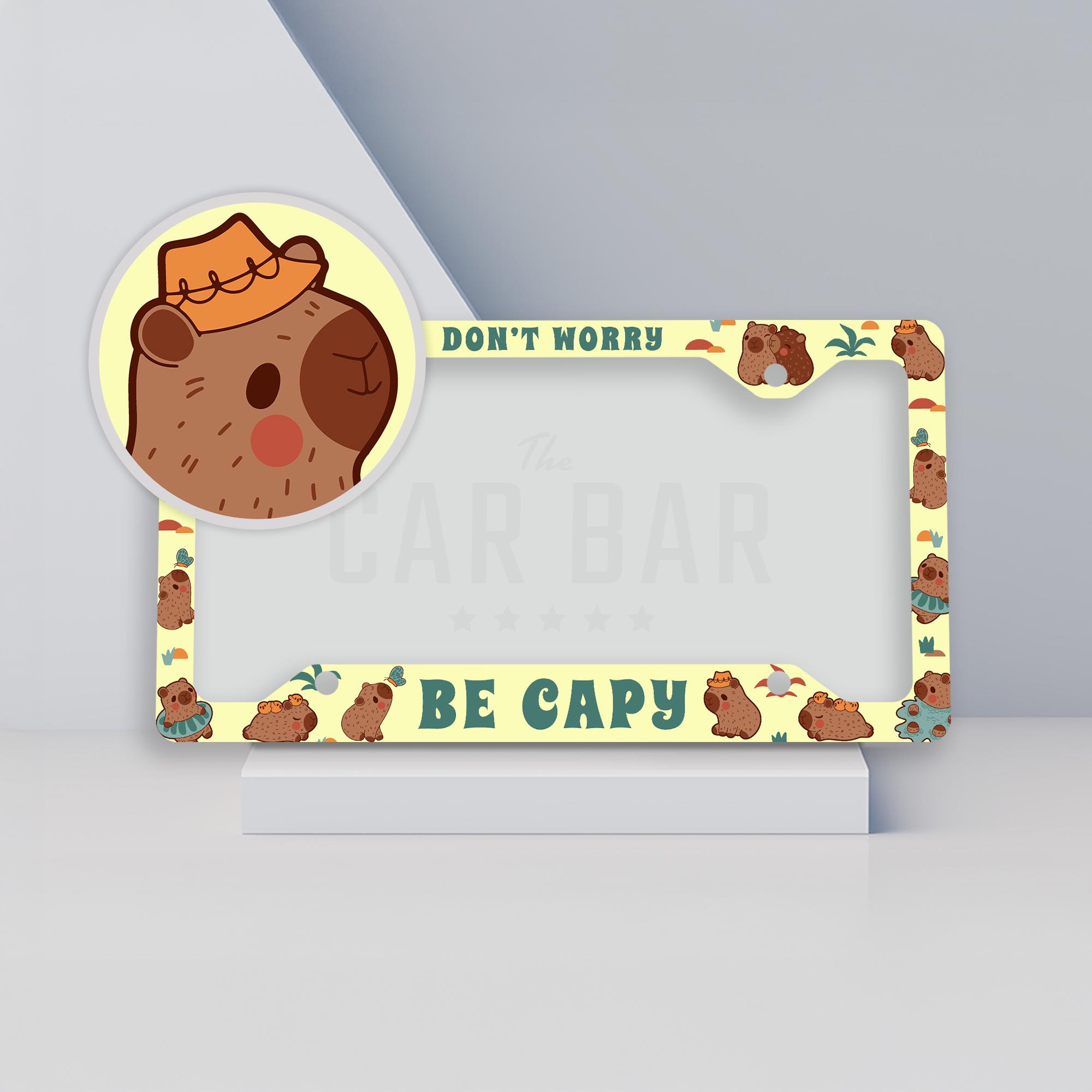 Capybara License Plate Frame, Kawaii Car Decor, Capybara Birthday