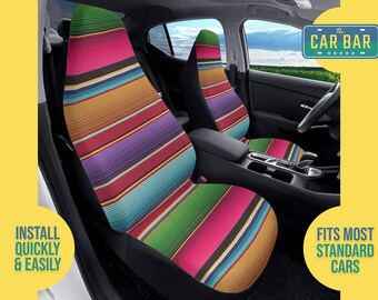 Mexican Serape Style Car Seat Covers, Colorful Car Accessories for