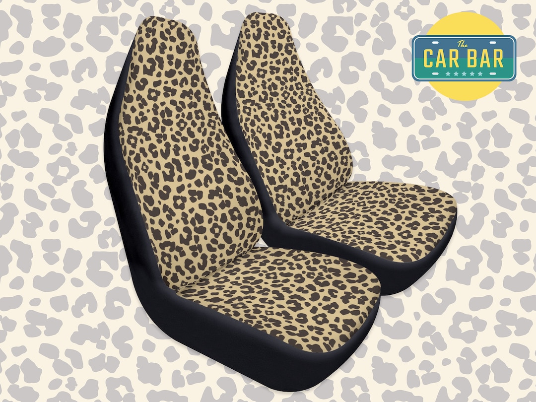 Classic Leopard Car Seat Covers, Animal Print Car Accessories for Women