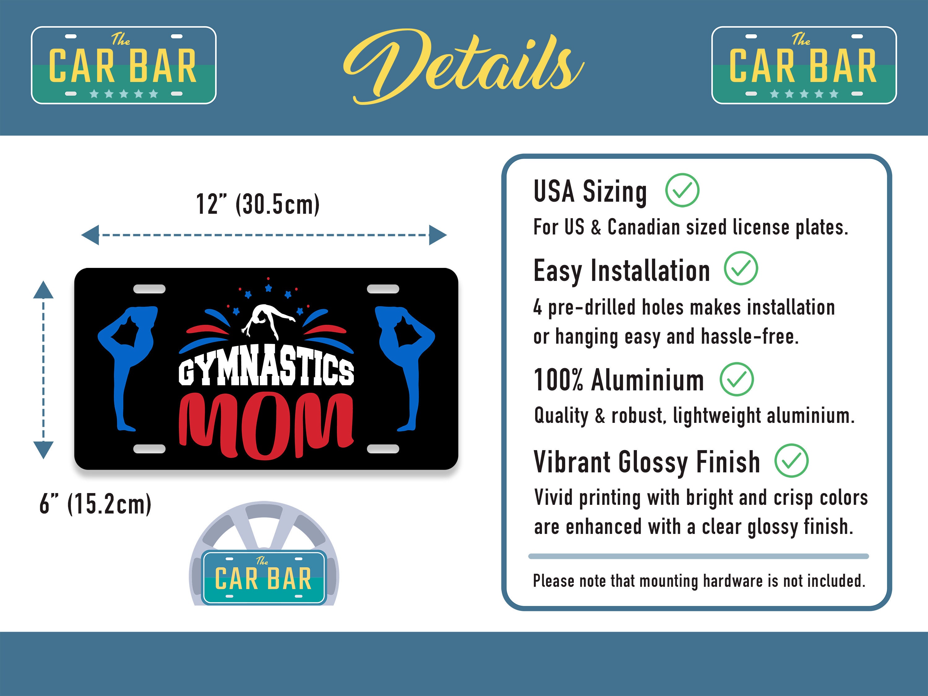 Gymnastics Front License Plate Gymnastics Mom Gift Etsy
