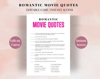 Love & Laughter: Romantische Filmzitate - Bachelorette Digital Download Spiel | Artikel#RC001