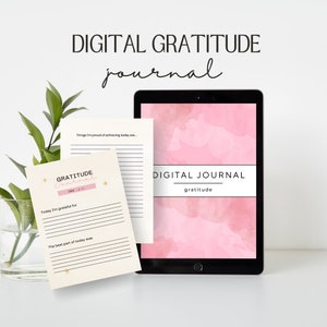 Digital Gratitude Journal | Daily Reflection Journal | Self Care, Mindfulness and Mental Health Journal | 20+ Prompts