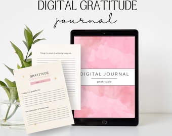 Daglig tacksamhetsdagbok med mindfulness-uppmaningar (digital nedladdning)