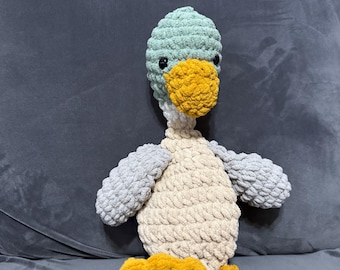 Peluche canard au crochet fait main - Jouet canard Amigurumi, joli cadeau animal en peluche pour les amateurs de canard, décoration de chambre d'enfant