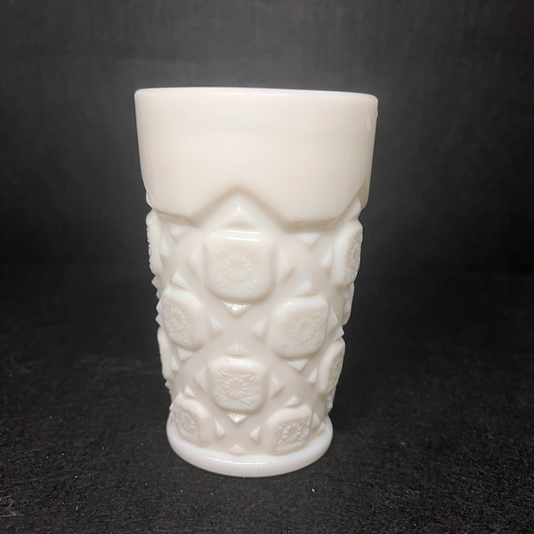 Vintage Westmoreland "Old Quilt" Milk glass. 5 Inches High, 10 Ounce
