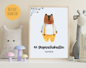 40 Emotion Cards for Kids and Families to Print | Emotion Cards | Flashcards - digital