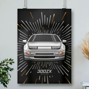 Z32 300ZX JDM Poster // 300 ZX Automotive Apparel for Car Guys, Gift for Fairlady Z Lover // Unframed Matte Poster