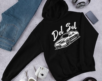 Del Sol Racing Unisex Hoodie // JDM Vintage Car, Automotive Apparel for Car Guys, Gift for crx civic Enthusiasts