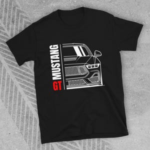 Front Mustang GT S650 Unisex Black T-Shirt // MK7 Mustang Gift for Muscle Car Lovers