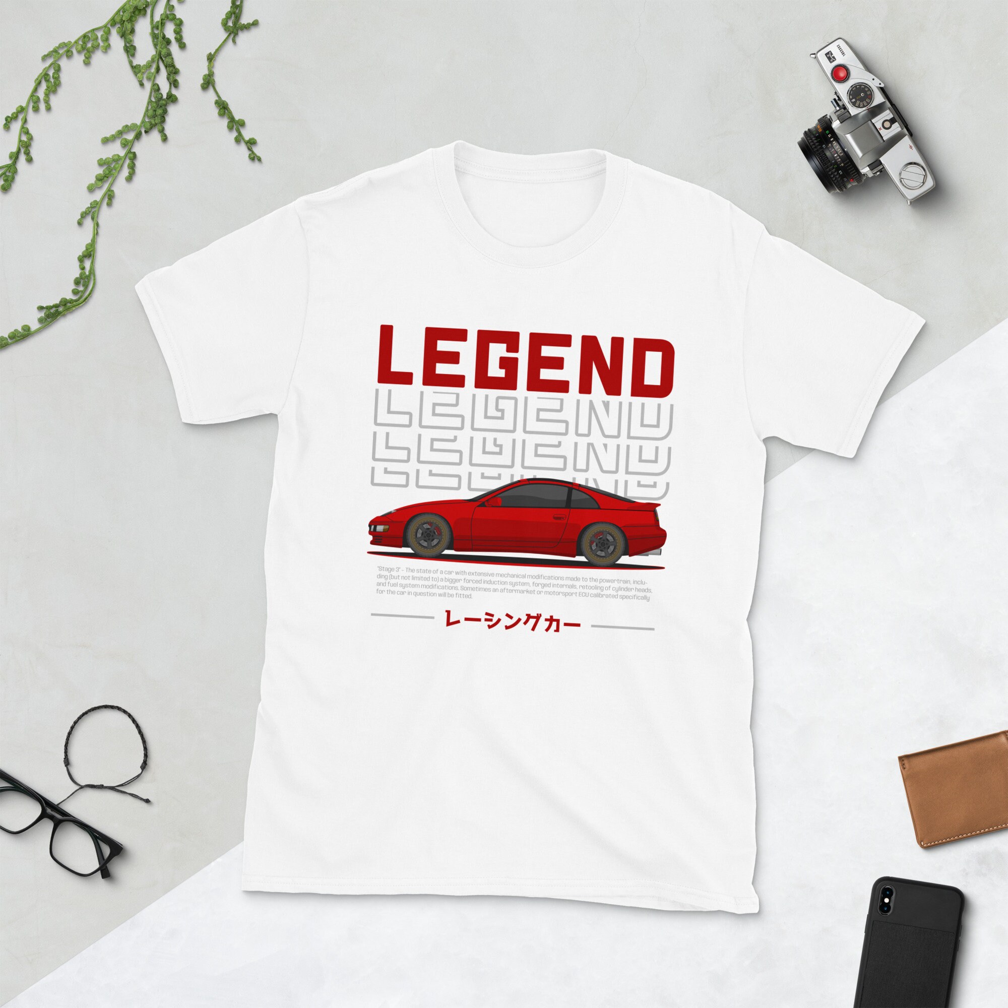 Red 300ZX Z32 White Unisex T-shirt // Jdm Racing Car