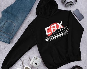 JDM CRX Unisex Hoodie // jdm Racing Car, Automotive Apparel for Car Guys, Gift for JDM Kanjo Enthusiasts