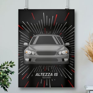 Altezza IS200 IS300 Poster // JDM Racing Automotive Apparel for Car Guys, Gift for IS 200 IS 300 Lover // Unframed Matte Poster