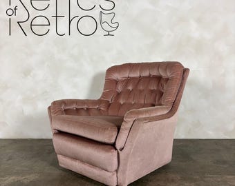 Mid Century Armchair Blush Pink Vintage Retro MCM