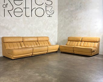 Tetrad Nucleus Leather Armchairs/Sofa Lounge Suite Mid Century Vintage Retro MCM
