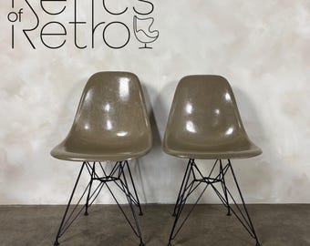 Pair Of DSR Dining Chairs Charles & Ray Eames 1960s Mid Century Vintage Retro MCM