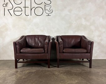 Pair Of Georg Thams Leather Armchairs Grant Møbelfabrik Denmark 1970s Mid Century Vintage Retro MCM