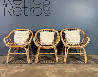 Lounge Chair Angraves Of Leicester Bamboo Cane Rattan Mid Century Vintage Retro MCM
