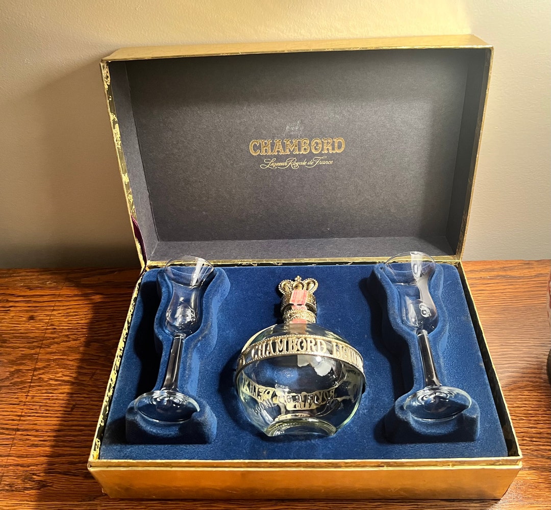 Vintage Chambord Deluxe Gift Set Decanter With Two Glasses Etsy