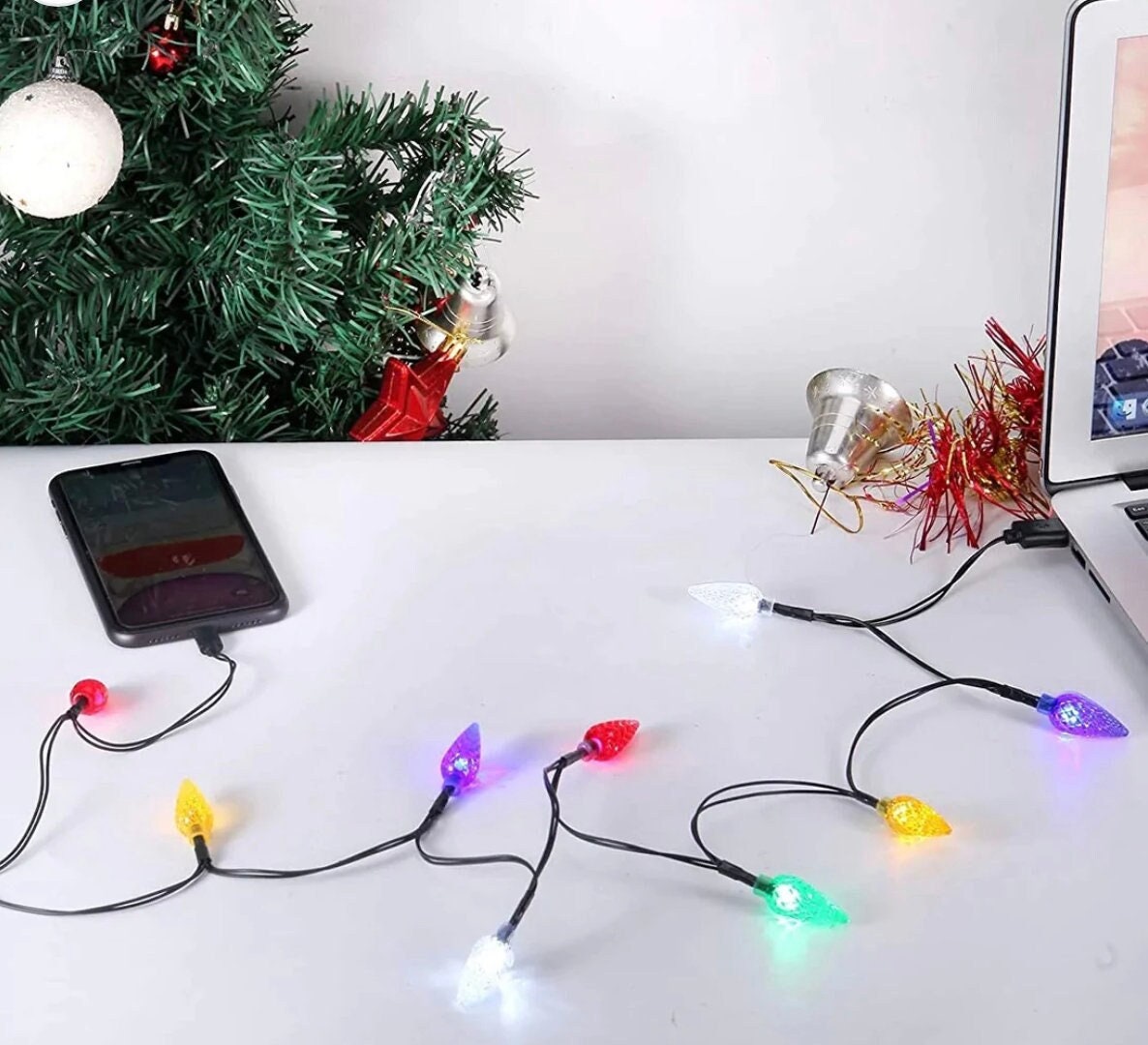 Christmas Lights Phone Charger Etsy