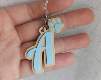Llavero con Inicial Personalizada de la A a la Z, Llavero Impresión 3D con Nombre, Detalles de Boda y Comunión, Regalo Personalizado