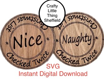 Naughty Nice Token SVG, Christmas Eve Box Filler (Digital Download)