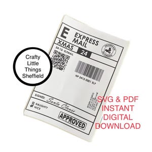 EDITABLE pdf SVG custom elf shipping postage label template printable christmas north pole mail personalized gift ideas QR tracker