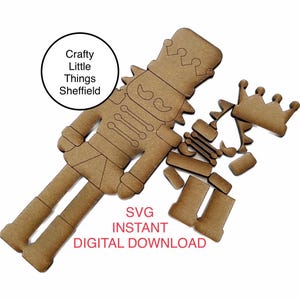 SVG quebra-nozes kit faça você mesmo decoração natal atividades infantis arquivo de corte a laser svg XTool Glowforge Cricuit lightburn download instantâneo padrão