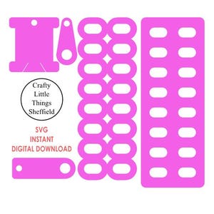 svg Cross Stitch Floss Board Holder Embroidery Thread Yarn Storage Board Sew Floss Sorter Cutting file XTool Glowforge Cricuit lightburn