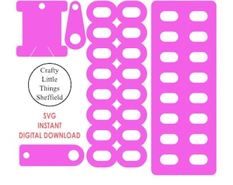svg Kreuzstich Stickgarn Bretthalter Stickgarn Garn Aufbewahrungsbrett Sew Stickgarn Sorter Schneidedatei XTool Glowforge Cricuit lightburn