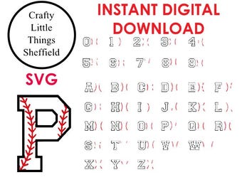 Baseball Font SVG, Team Mom, Varsity Letters (Digital Download)