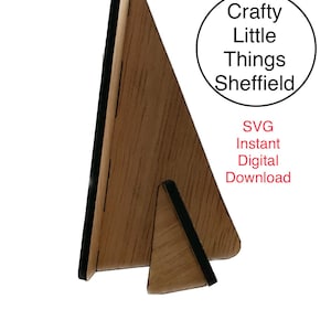 SVG Triangle Easel Stand Backs Picture Frame Display Files Laser Cutting Shelf Sign XTool Glowforge Cricuit lightburn instant download
