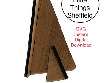 SVG Triangle Easel Stand Backs Picture Frame Display Files Laser Cutting Shelf Sign XTool Glowforge Cricuit lightburn instant download