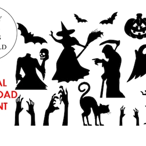 Halloween SVG Bundle Herbst Herbst Geist Hexe Kürbis Fledermaus Kratzbaum Zombie Hände geschnitten Datei Cricut Silhouette